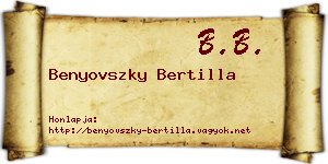 Benyovszky Bertilla névjegykártya